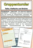Vorschau - Aufgabenkarten - Unterrichtsbesuch - Gruppenturnier: Teilbarkeitsregeln, Teilermengen, Vielfache und Brüche - Deckblatt