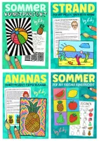 Vorschau - Stundenentwürfe - 4x Moderne Kunst im Sommer - Abstrakte Kunstprojekte Materialpaket - Deckblatt