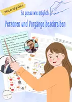 Vorschau - Stundenentwürfe - Materialpaket: Personen und Vorgänge beschreiben - Personenbeschreibung - Vorgangsbeschreibung - Rezept - Anleitung (Deutsch, Klasse 5-7) - Deckblatt