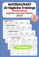 Vorschau - Arbeitsblätter - Materialpaket - 20 tägliche Trainings - Wiederholung ZR 100 - mit LÖSUNGEN - Deckblatt