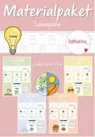 Vorschau - Spiele - Materialpaket: Lesespiele - Jahreszeiten - Deckblatt
