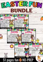 Προεπισκόπηση - Φύλλα εργασίας - Easter Fun Activities Color by code Word Search Puzzle | Πάσχα Μαθηματικά Αγγλικά - Bundle (Πακέτο) - Εξώφυλλο
