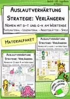 Vorschau - Arbeitsblätter - Auslautverhärtung – Strategie: Verlängern (d–t und g–k am Wortende) - Deckblatt