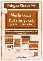 Vorschau - Stundenentwürfe - wachsendes Materialpaket: Alle Unterrichtsreihen für Religion Klasse 1-4 - Deckblatt