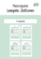 Vorschau - Spiele - Lesespiele: Zeitformen von Verben (Materialpaket) - Deckblatt
