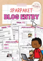 Vorschau - Arbeitsblätter - Sparpaket | Writing a blog entry | creative writing - Deckblatt