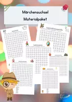 Vorschau - Arbeitsblätter - Märchensuchsel Materialpaket – Rätselspaß für den Deutschunterricht - Deckblatt