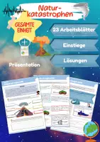 Vorschau - Arbeitsblätter - Naturkatastrophen - Gesamte Einheit (Arbeitsblätter & Präsentation) - Deckblatt