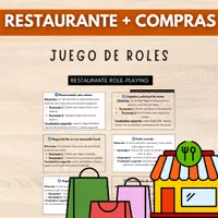 Vista previa - Tarjetas / Manipulativos - ROLE PLAYING COMPRAS Y RESTAURANTE ESPAÑOL - Portada