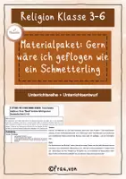 Vorschau - Stundenentwürfe - Unterrichtsreihe und Entwurf "Gern wäre ich geflogen wie ein Schmetterling" - Holocaust - Shoa - Deckblatt