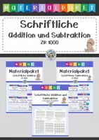 Vorschau - Arbeitsblätter - Materialpaket Schriftliche Addition und Subtraktion - ZR 1000 - Deckblatt