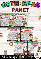Voorbeeld - Osterspaß Rechen-Mal-Blätter Wörtersuchen Suchsel | Pasen Wiskunde Duits - Paket (Pakket) - Voorblad