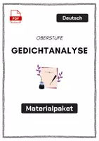 Vorschau - Arbeitsblätter - 📚 Komplettpaket Gedichtanalyse – Checklisten, Übungen, Spickzettel & Formulierungshilfen - Deckblatt