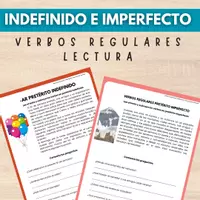 Vista previa - Hojas de trabajo - PRETÉRITO IMPERFECTO E INDEFINIDO LECTURA - Portada