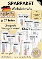 Vorschau - Arbeitsblätter - 32 Wortschatzhefte - SPARPAKET (DaZ/DaF - wachsend) - Deckblatt