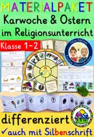 Vorschau - Stundenentwürfe - Karwoche und Ostern Klasse 1 und 2 Religion MATERIALPAKET - Deckblatt