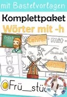 Vorschau - Arbeitsblätter - Komplettpaket - Wörter mit -h - Dehnungs -h & silbentrennendes -h - Deckblatt