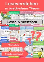 Vorschau - Arbeitsblätter - XXL Materialpaket Leseverstehen - Wortschatz Deutsch/DaZ/DaF (Ständig wachsend!) - Deckblatt