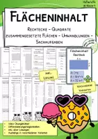 Vorschau - Arbeitsblätter - Flächeninhalt – All-in-One-Paket - Deckblatt