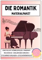 Vorschau - Arbeitsblätter - Epoche Romantik (Materialpaket: Einstieg, Mindmap-Recherche, Erklärvideo drehen, Komponisten-Steckbriefe) - Deckblatt