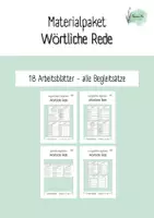 Vorschau - Arbeitsblätter - Materialpaket Wörtliche Rede - Deckblatt