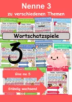 Vorschau - Arbeitsblätter - XXL Materialpaket Nenne 3 - Wortschatz Deutsch/DaZ/DaF (Ständig wachsend!) - Deckblatt