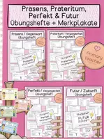Vorschau - Unterrichtsreihen - BUNDLE: Zeitformen Übungsheft - Präsens, Präteritum, Perfekt & Futur - Deckblatt