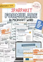 Vorschau - Arbeitsblätter - Formular in Microsoft Word | Sparpaket | Übungen | Merkblätter | Informatik - Deckblatt