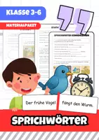 Vorschau - Stationenlernen - Sprichwörter: Materialpaket - Deckblatt
