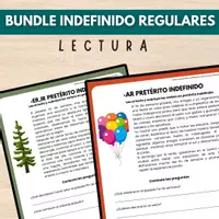Vista previa - Hojas de trabajo - INDEFINIDO LECTURA VERBOS REGULARES - Portada
