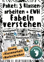 Vorschau - Arbeitsblätter - Paket: Fabeln verstehen - 3 Klassenarbeiten+EWH - Deckblatt