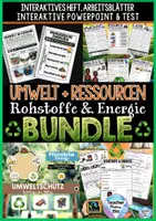 Vorschau - Unterrichtsreihen - Umwelt & Ressourcen Materialpaket – Rohstoffe + Energie der Erde | digital + analog | SOFORT EINSETZBAR - Deckblatt