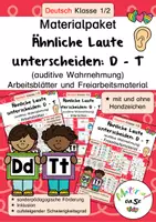 Vorschau - Spiele - Ähnliche Laute unterscheiden: D oder T - Materialpaket - Deckblatt