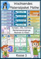 Vorschau - Arbeitsblätter - Mathe Klasse 3 ✨ Wachsende Materialpaket – Rechenspaziergänge, Arbeitsblätter, Dominos & mehr für den Zahlenraum 1000✨ - Deckblatt