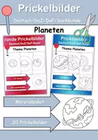 Vorschau - Mal- und Bastelvorlagen - Prickelbilder / Fensterbilder PAKET Thema Planeten - Grundschule - Bastelvorlagen - Deckblatt