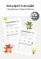 Vorschau - Arbeitsblätter - Materialpaket - Verben und ihre Personalformen 🎲 - Deckblatt