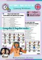 Vista previa - Hojas de trabajo - PAST SIMPLE OF REGULAR & IRREGULAR VERBS - 2 Listening Worksheets - Portada