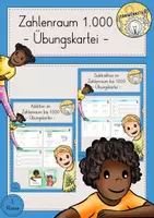Vorschau - Stationenlernen - Übungskartei Zahlenraum bis 1000 (Mathematik Klasse 3) - Deckblatt