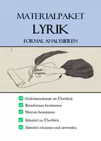 Vorschau - Arbeitsblätter - Materialpaket Lyrik formal analysieren - Deckblatt