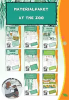 Vorschau - Mal- und Bastelvorlagen - Materialpaket Zoo Animals- wild animals at the zoo - Deckblatt