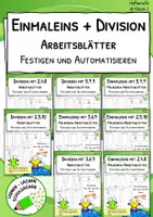 Vorschau - Arbeitsblätter - Materialpaket "Einmaleins + Division – Arbeitsblätter: Festigen und automatisieren" - Deckblatt