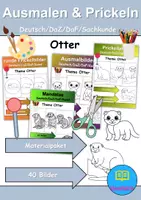Vorschau - Mal- und Bastelvorlagen - Ausmalbilder & Prickelbilder PAKET Thema Otter - Grundschule - Bastelvorlagen - Deckblatt