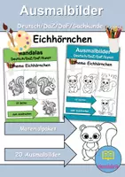 Vorschau - Mal- und Bastelvorlagen - Ausmalbilder & Mandalas PAKET Thema Eichhörnchen - Grundschule - Bastelvorlagen - Deckblatt