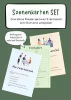 Vorschau - Aufgabenkarten - Kartenset: Scènes de théâtre / Französischunterricht, einfach umsetztbare Sprachanlässe - Deckblatt