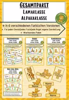 Vorschau - Stationenlernen - Wachsendes Materialpaket Lamaklasse Alpakaklasse Klassentier - Deckblatt