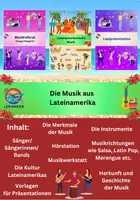 Vorschau - Arbeitsblätter - Die Musik aus Lateinamerika (Gymnasium/Mittelschule) - Deckblatt