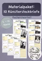 Vorschau - Arbeitsblätter - Materialpaket: 10 Steckbriefe von Künstlern // Recherchearbeit - Deckblatt