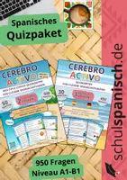 Vorschau - Spiele - Materialpaket Cerebro activo - Quizkarten für den Spanischunterricht (für A1-B1) - Deckblatt