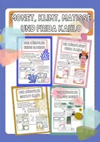 Vorschau - Unterrichtsreihen - Materialpaket - Künstler_innen: Monet, Klimt, Matisse und Frida Kahlo Kunsteinheiten - Deckblatt