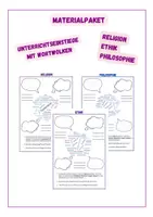 Vorschau - Arbeitsblätter - Materialpaket Unterrichtseinstieg mit Wortwolke Religion, Ethik, Philosophie - Deckblatt